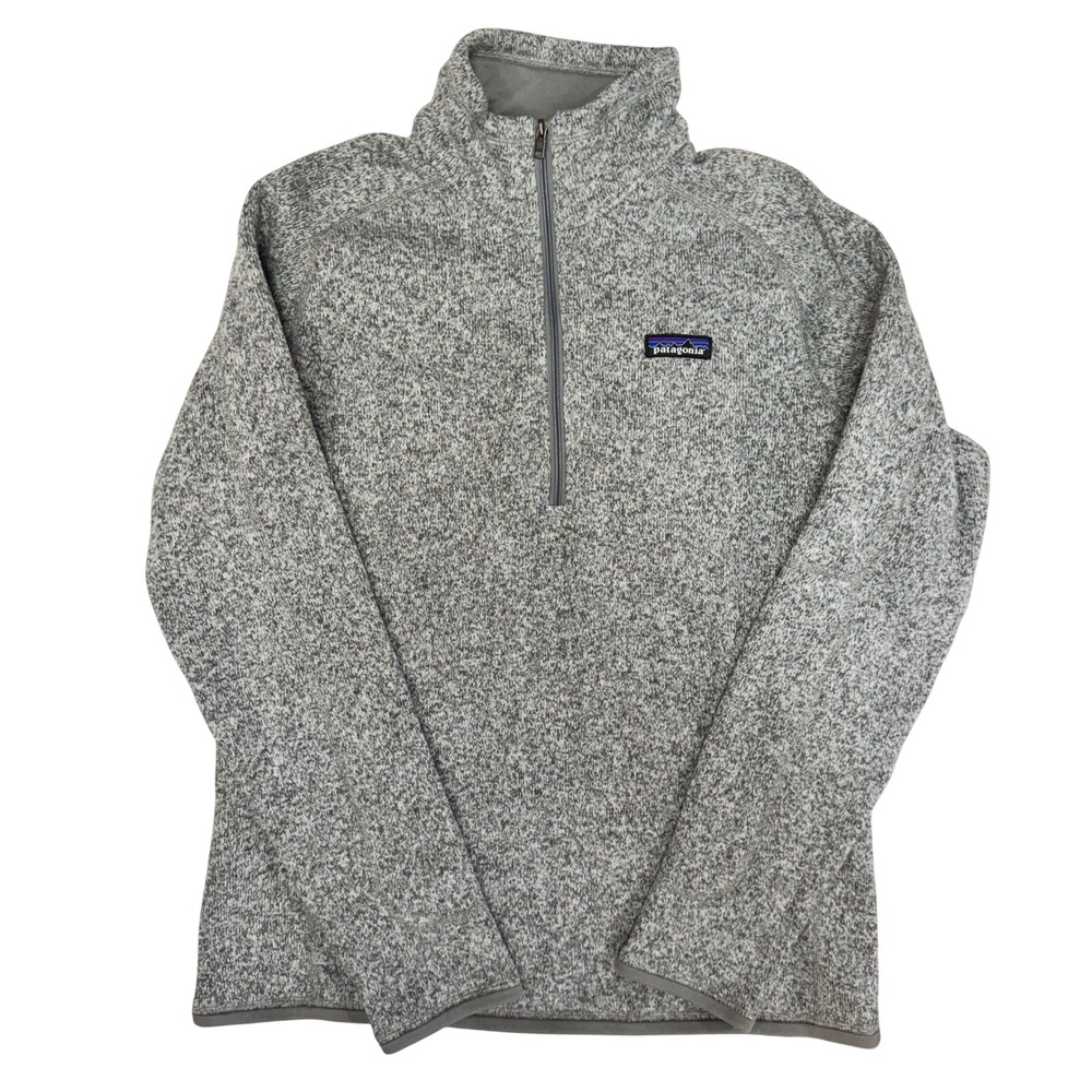 Patagonia Better Sweater 1/4 Zip Pullover Grey Heather Fleece Womens Large